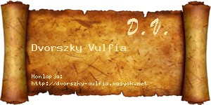 Dvorszky Vulfia névjegykártya